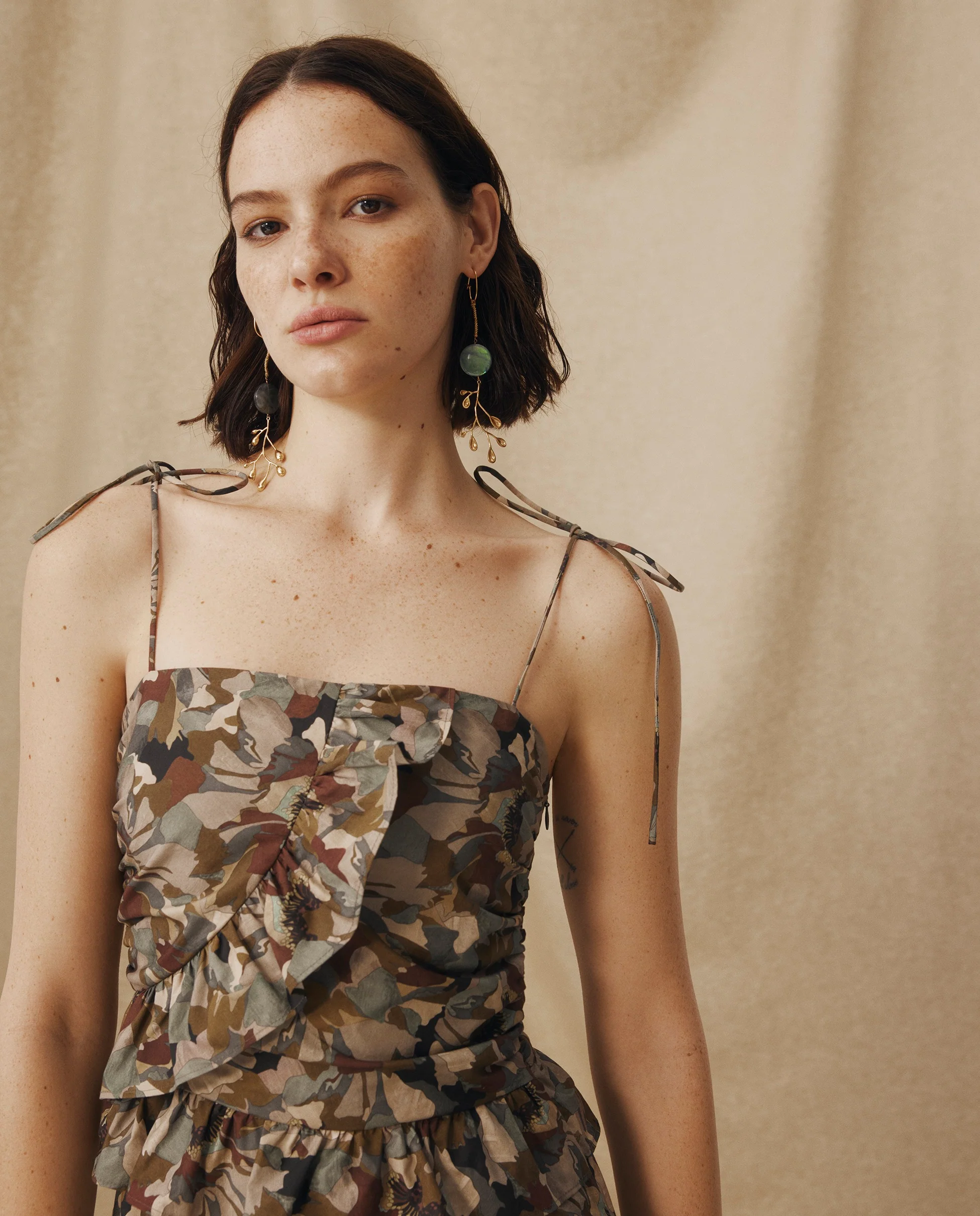 MISTY | Natural-Toned Liberty Floral Cotton Dress - Image 3