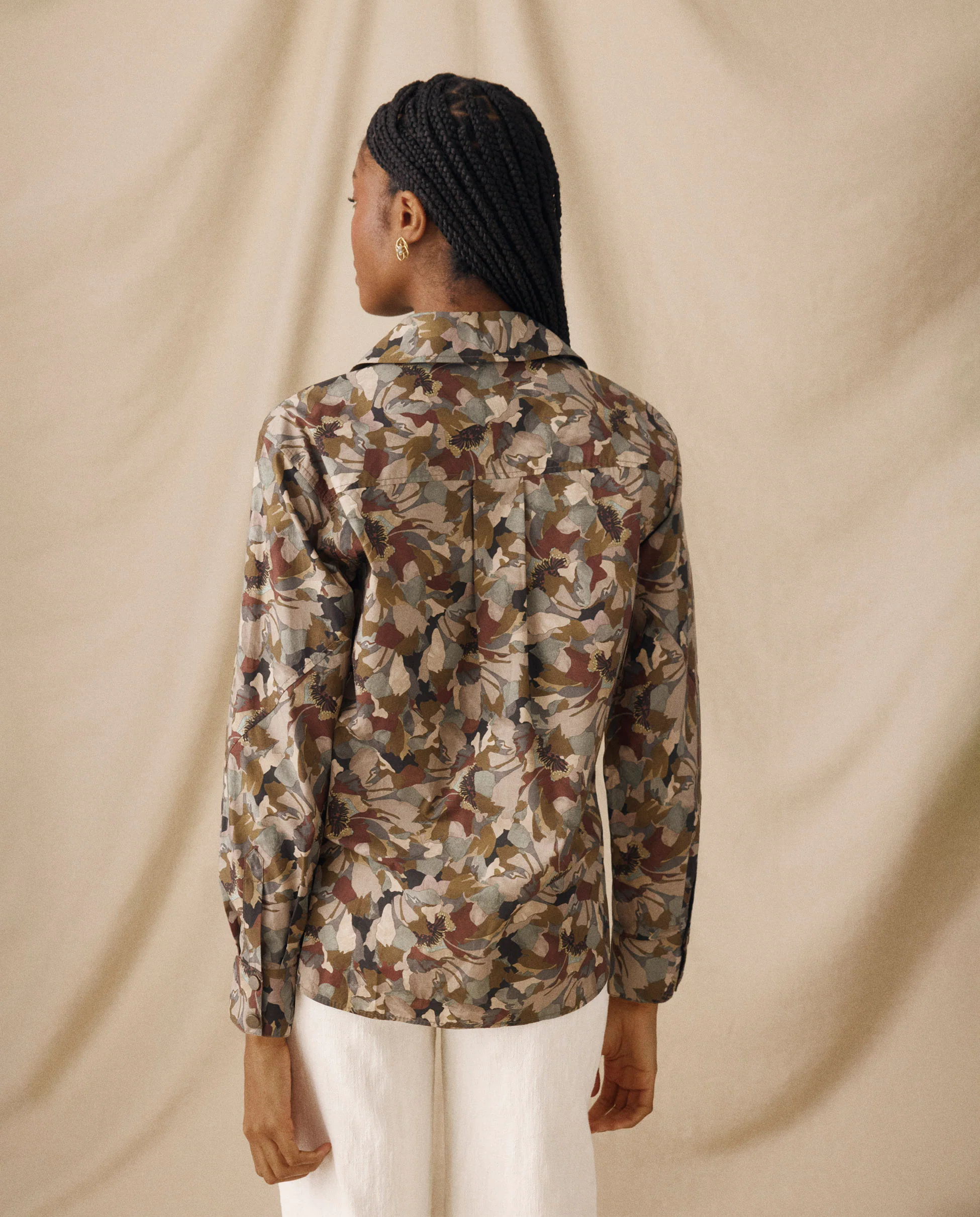 MISTY | Natural-Toned Liberty Floral Cotton Overshirt - Image 4