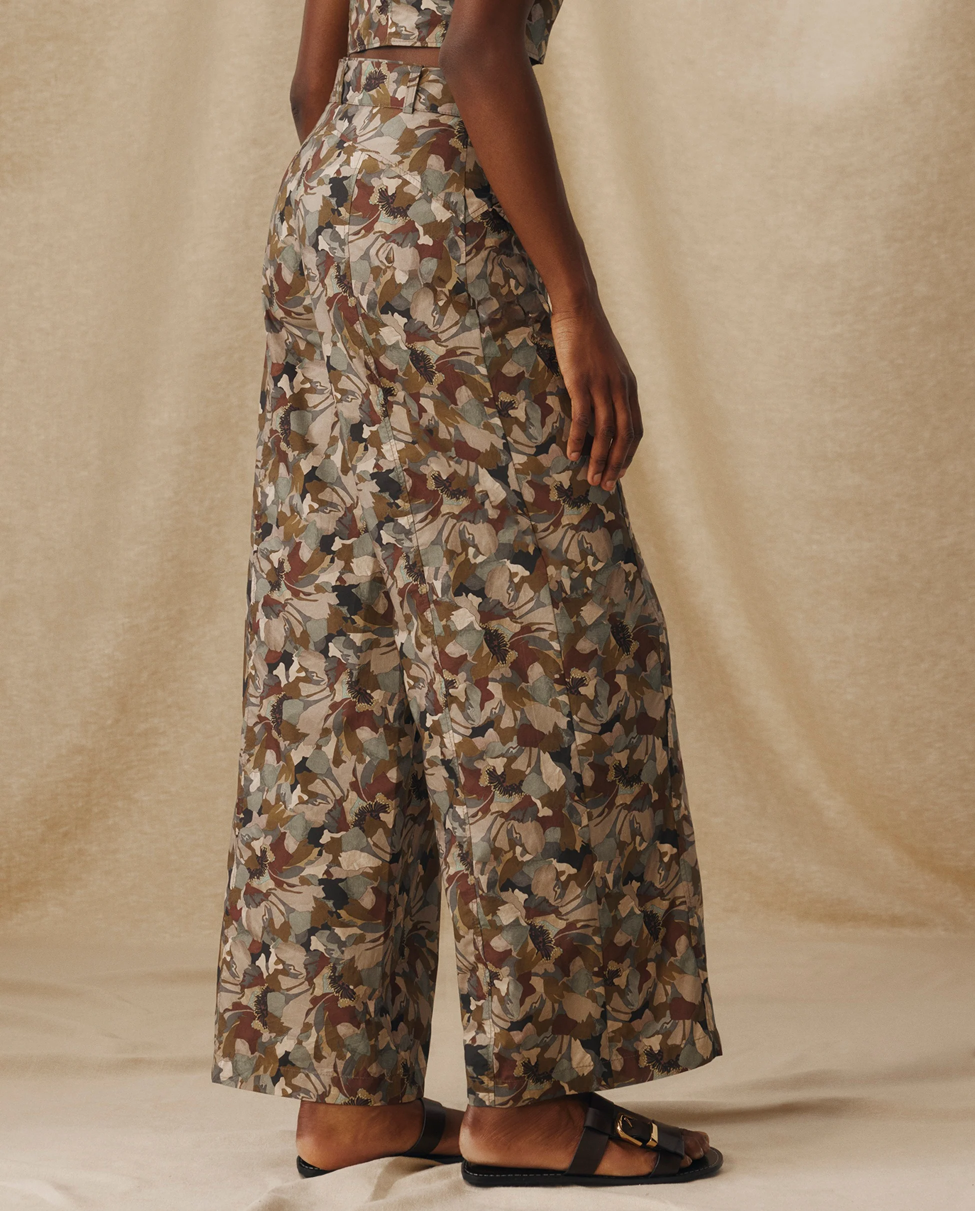 MISTY | Natural-Toned Liberty Floral Cotton Trousers - Image 3