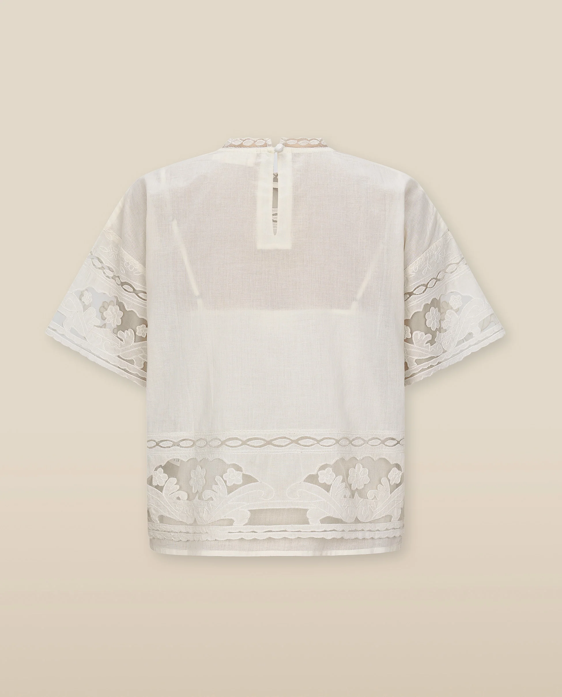 MONISHA | Ivory Floral Embroidered Blouse - Image 5