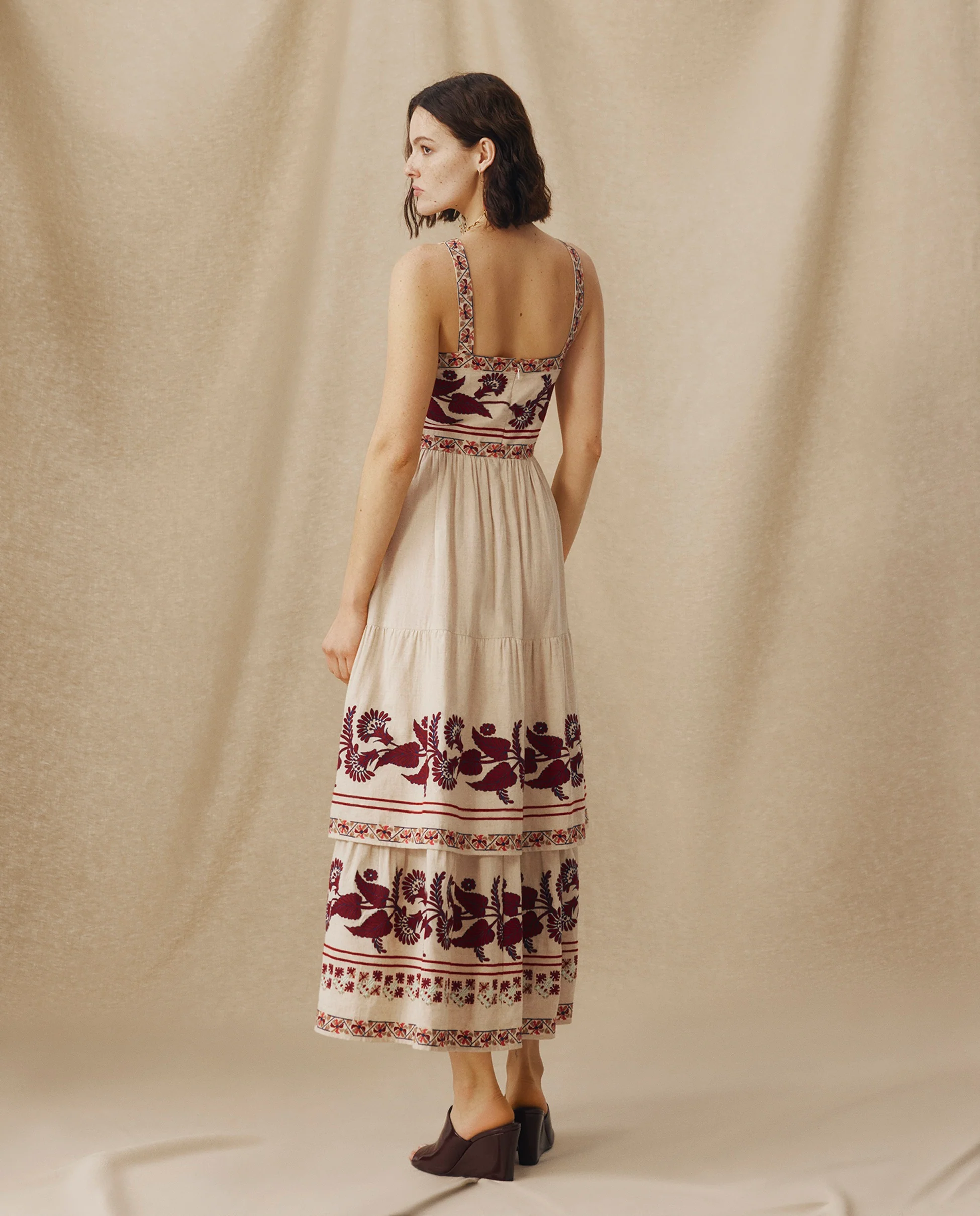 NEESHA | Stone Bohemian Embroidered Midi Dress - Image 5