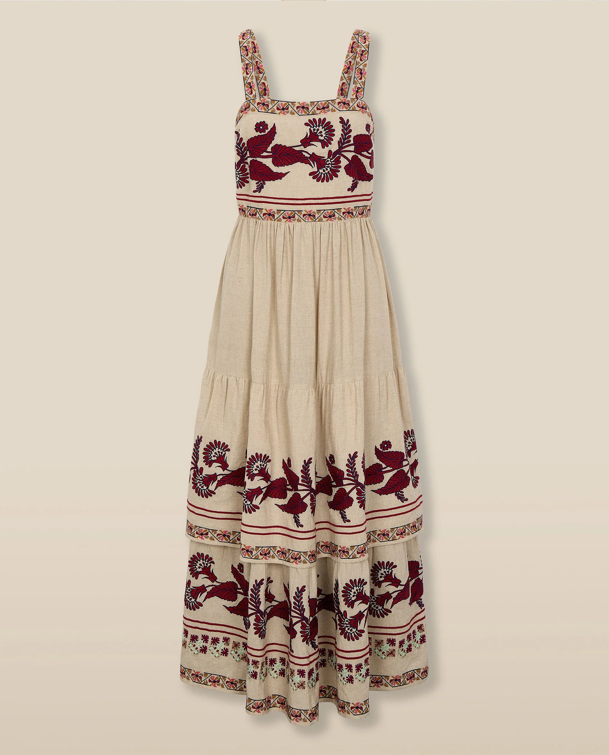 NEESHA | Stone Bohemian Embroidered Midi Dress - Image 6