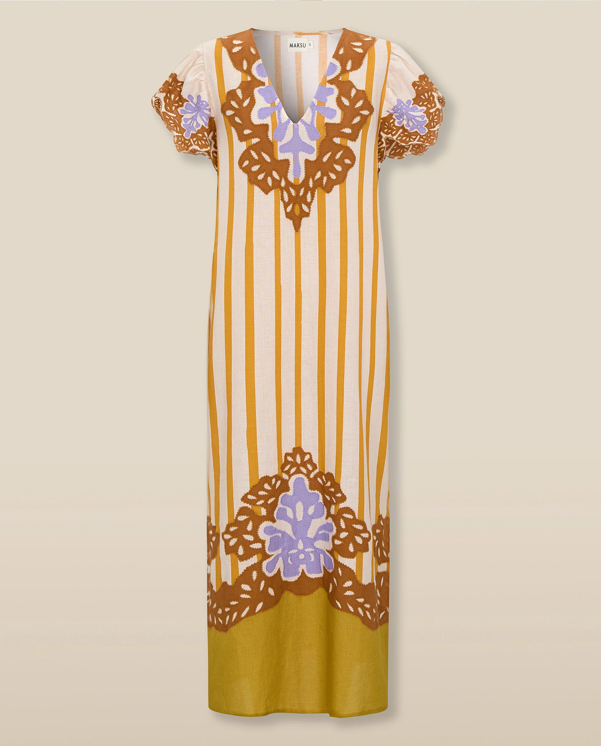 SANDHIKA | Ochre Yellow Multi Embroidered Linen-Cotton Tunic - Image 5