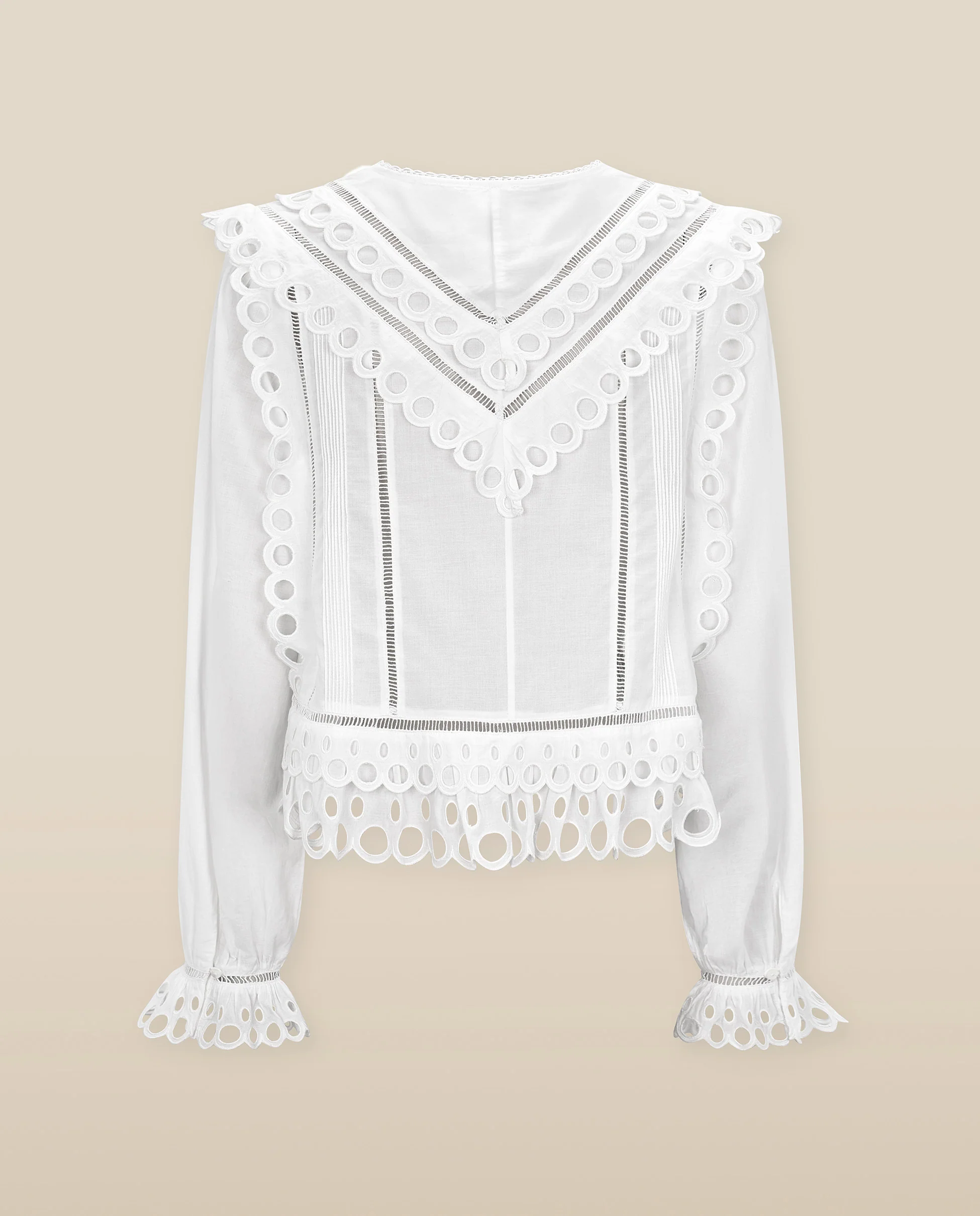 ZOYA | White Embroidery Detail Cotton Blouse - Image 7
